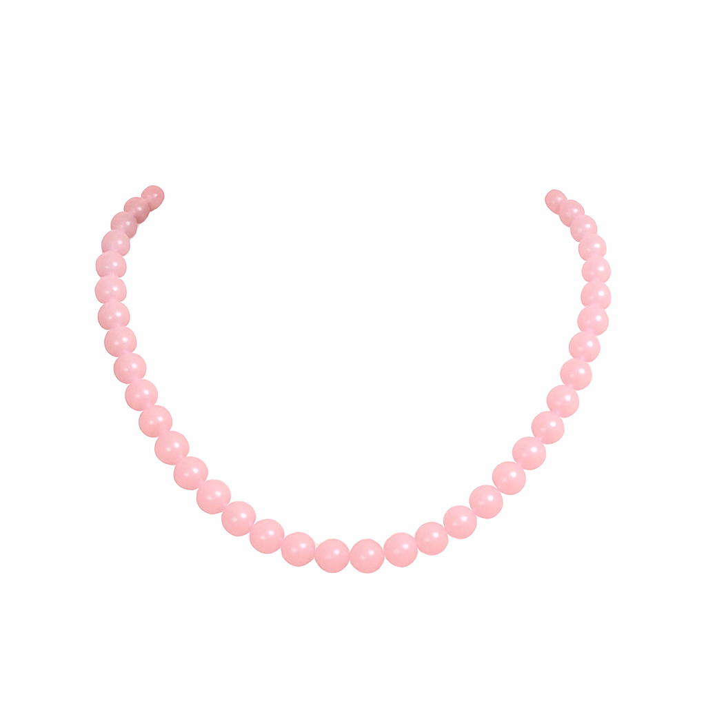 Collier De Rose Quartz Naturel Et Argent 925