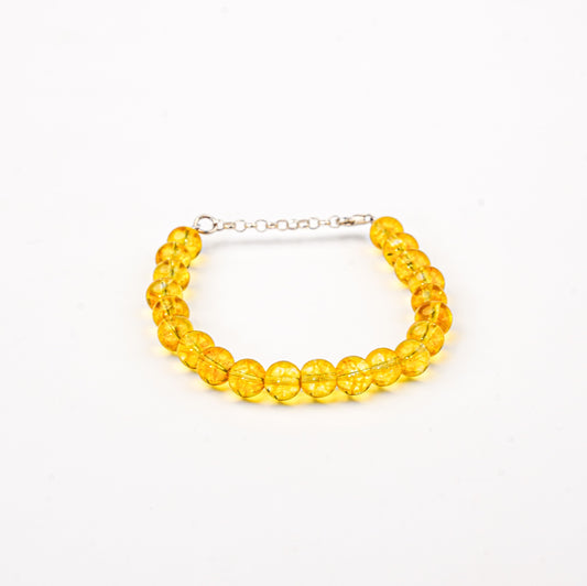 Bracelet De Citrine Naturel Et Argent 925