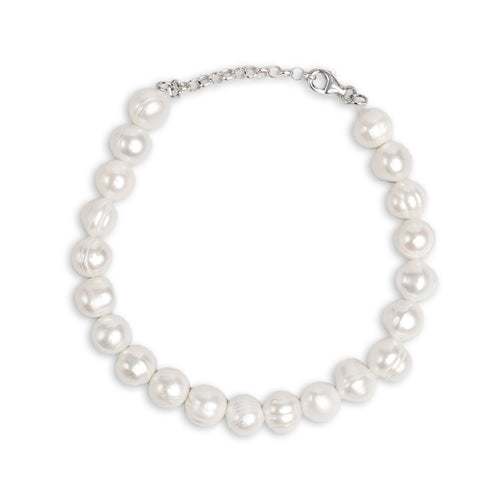 Bracelet De Perle Naturel Et Argent 925