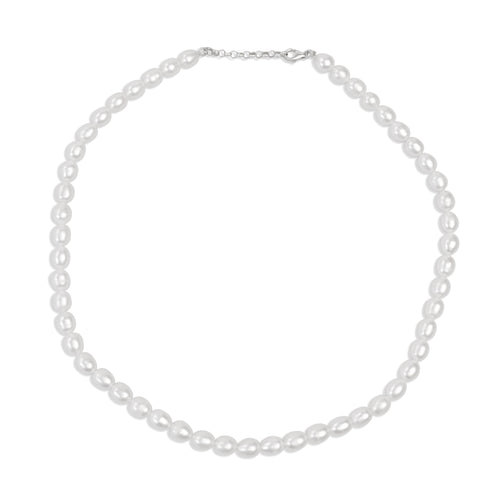 Collier De Perle Naturel Et Argent 925