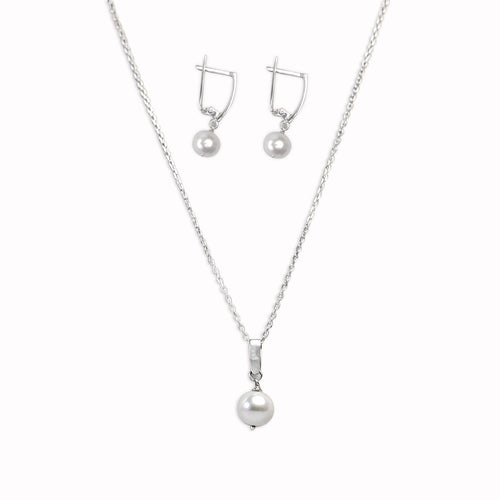 Ensemble De Perle Naturel Et Argent