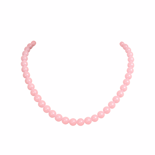 Collier De Rose Quartz Naturel Et Argent 925
