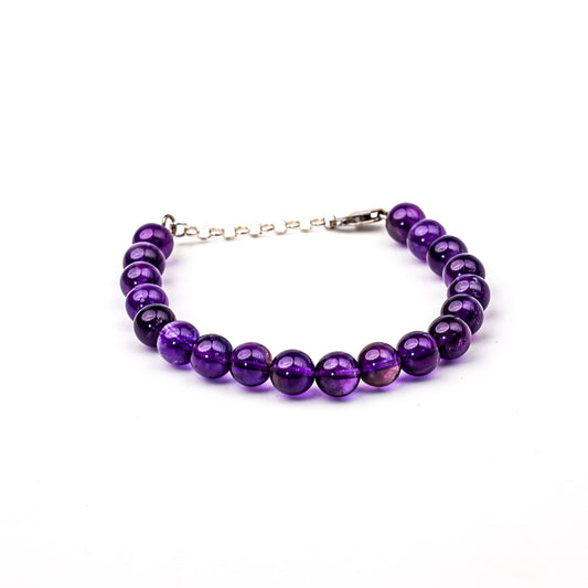 Bracelet D’améthyste Naturel Et Argent 925