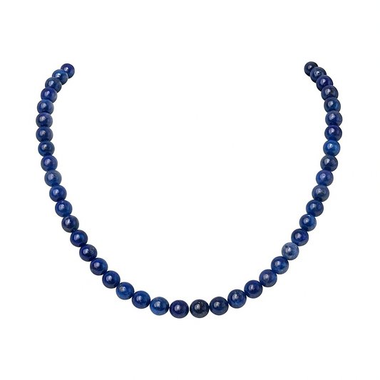 Collier De Lapis Lazuli Et Perle Naturel Et Argent 925