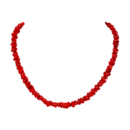 Collier De Corail Naturel Et Argent 925