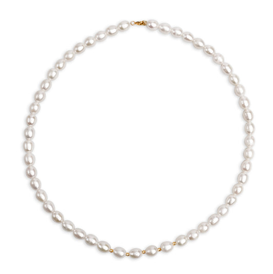 Collier De Perle Naturel En Or 18K