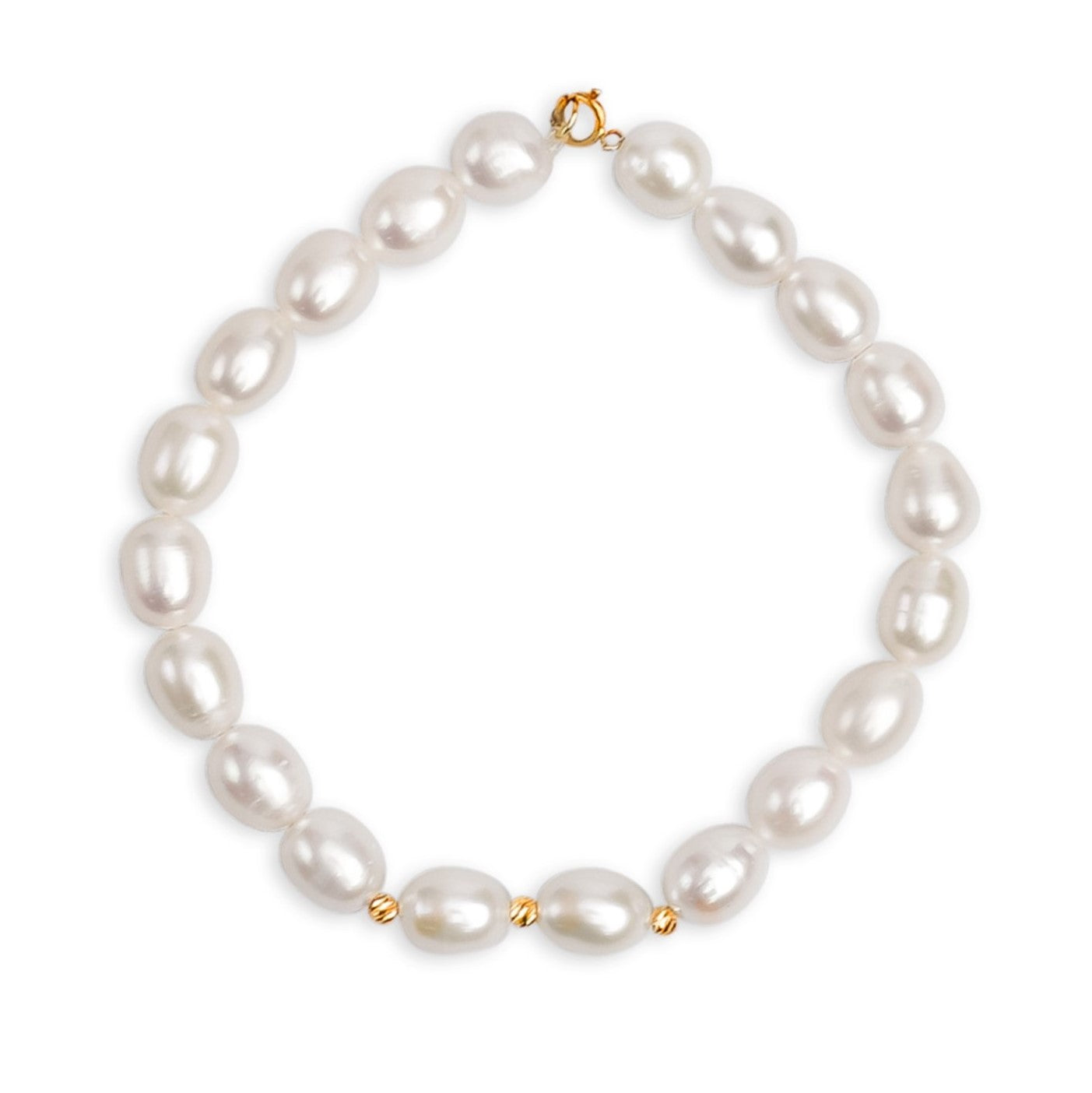 Bracelet De Perle Naturel Et Or 18k