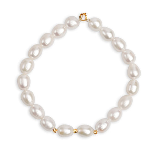 Bracelet De Perle Naturel Et Or 18k