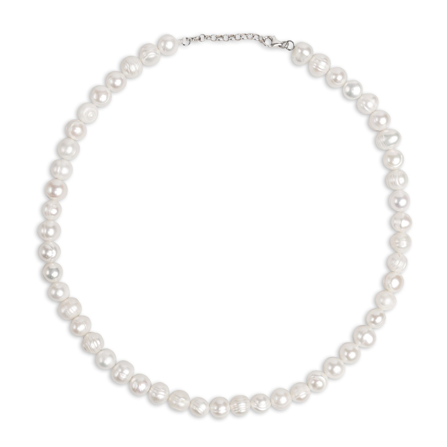 Collier De Perle Naturel Et Argent 925