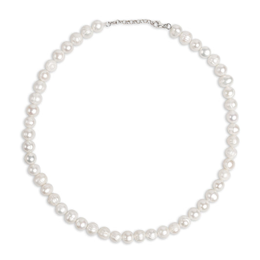 Collier De Perle Naturel Et Argent 925