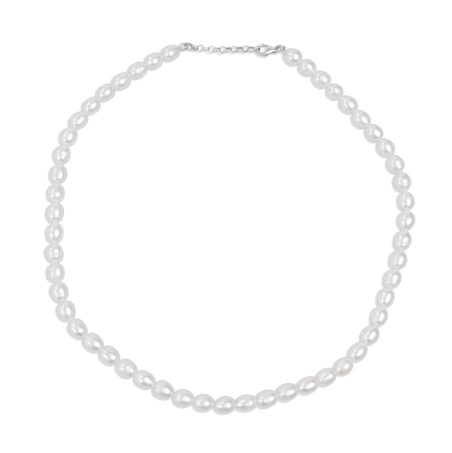 Collier De Perle Naturel Et Argent 925