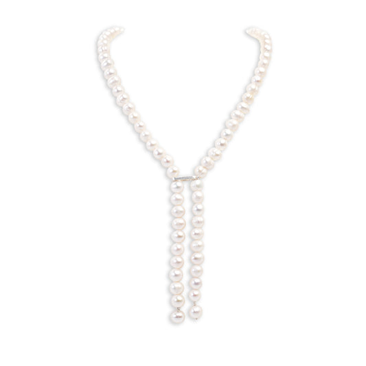 Collier De Perle Naturel Et Argent 925