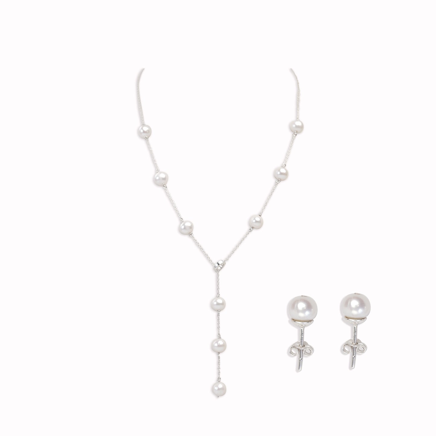 Ensemble De Perle Naturel Et Argent