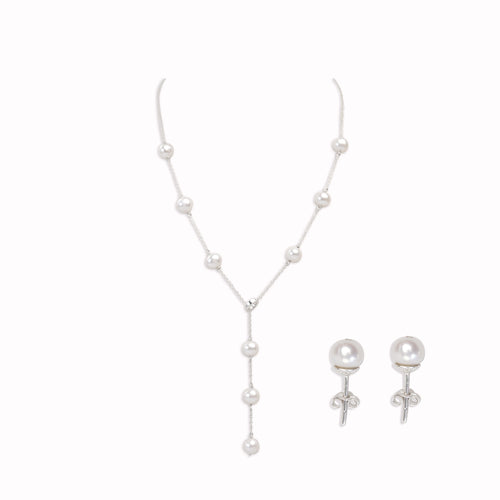Ensemble De Perle Naturel Et Argent