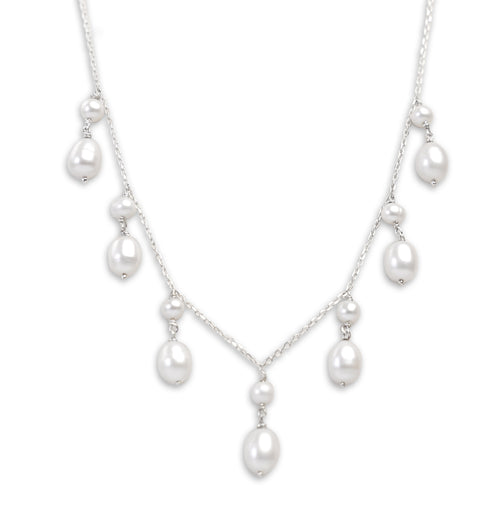 Collier Argent 925 Et Perle Naturel