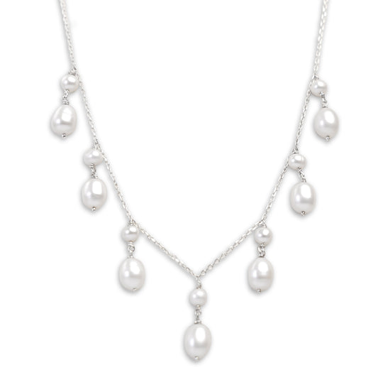 Collier Argent 925 Et Perle Naturel