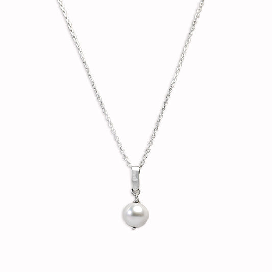 Collier Argent 925 Et Perle Naturel