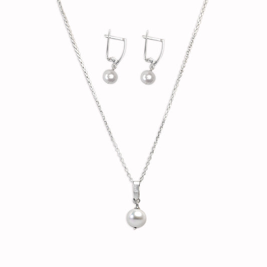 Ensemble De Perle Naturel Et Argent