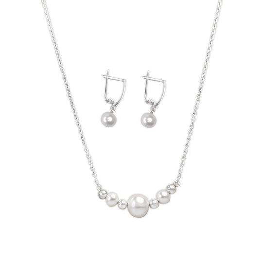 Ensemble De Perle Naturel Et Argent