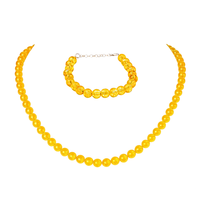 Ensemble De Citrine Naturel Et Argent 925