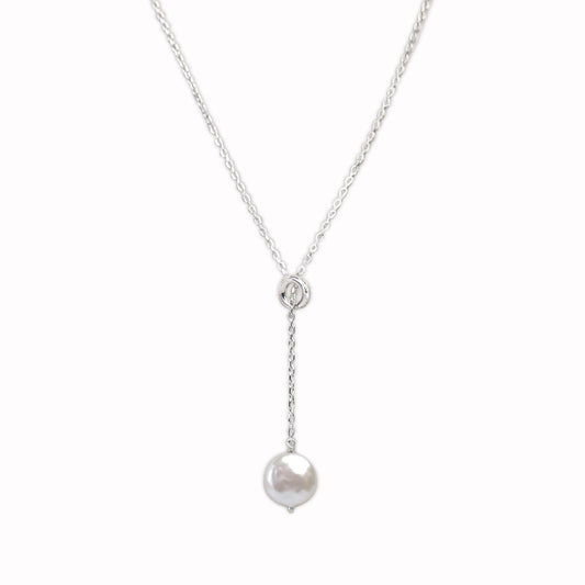 Collier Argent 925 Et Perle Naturel